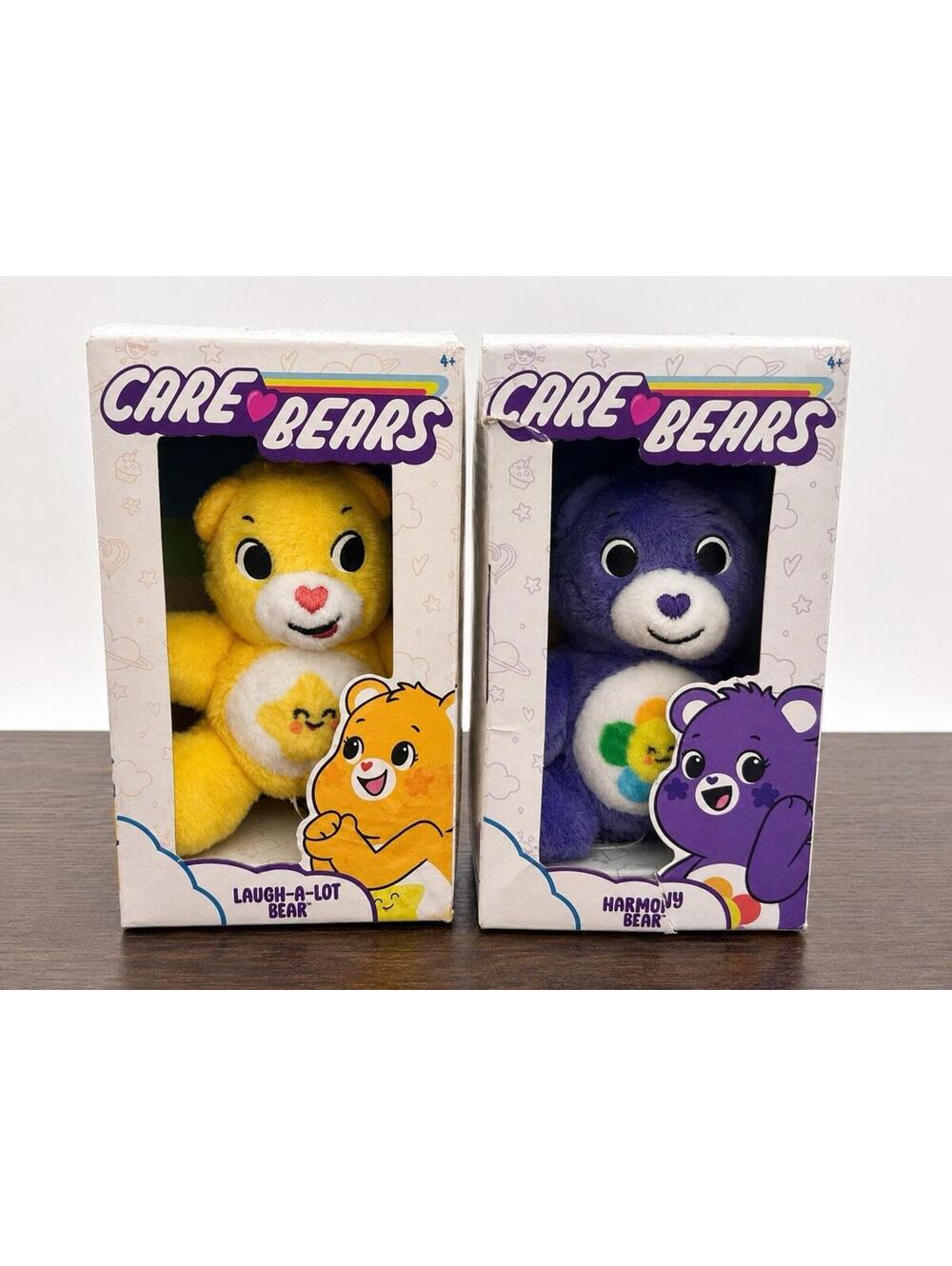 Care Bears Mini Plush Lot Harmony Bear & Laugh-A-Lot Bear NIB Boxed Set